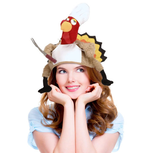 The Holiday Aisle® Thanksgiving Plush Chef Turkey Hat Party Costume